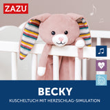 Becky the bunny in pink - cuddly blanket with sound module 