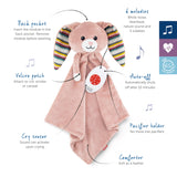 Becky the bunny in pink - cuddly blanket with sound module 