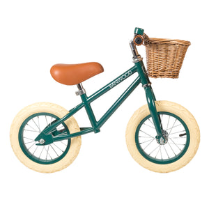 FIRST GO! Balance bike in dark green 