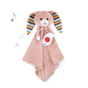 Becky the bunny in pink - cuddly blanket with sound module 