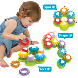 Colors and shapes sorting and inserting game 