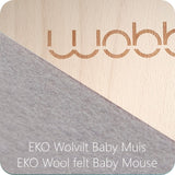 Wobbel Original - Natural with felt in Baby Mouse 